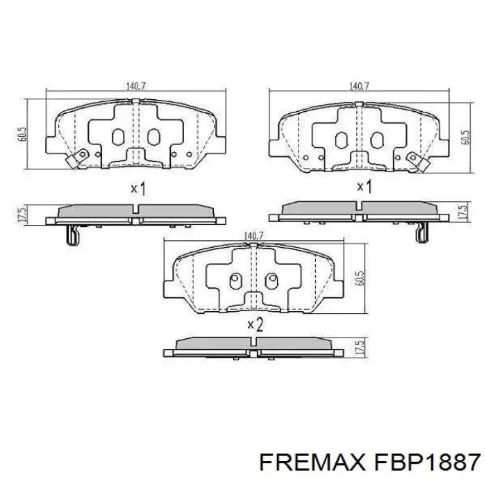 Передние тормозные колодки FBP1887 Fremax