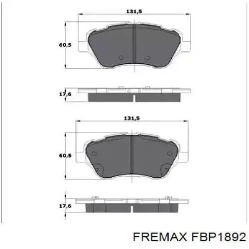 Передние тормозные колодки FBP1892 Fremax