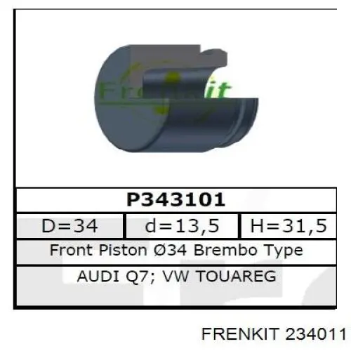 234011 Frenkit ремкомплект суппорта тормозного заднего
