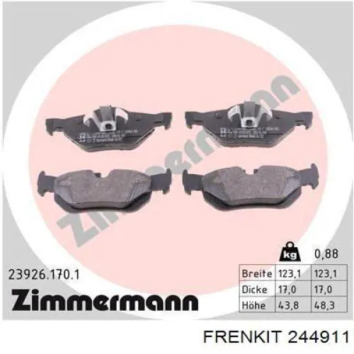 Купить 244911 Frenkit Ремкомплект суппорта тормозного, заднего