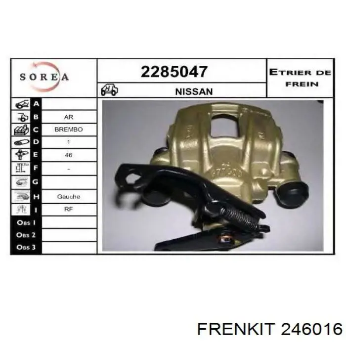 Ремкомплект суппортов Frenkit 246016 цена, от 5.39 USD