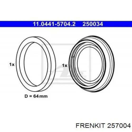 Ремкомплект переднего суппорта 257004 Frenkit