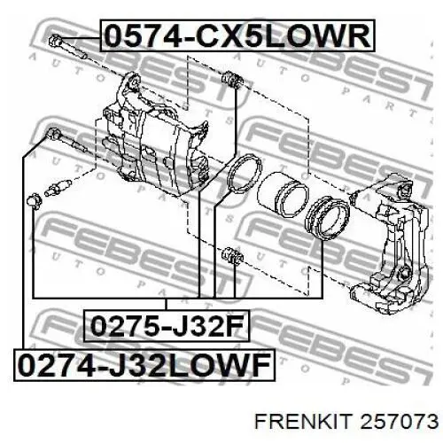 257073 Frenkit kit de reparação de suporte do freio dianteiro