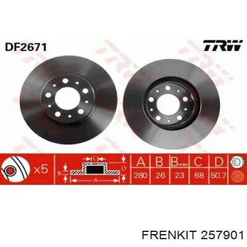 Ремкомплект тормозной системы Frenkit 257901 цена, от 17.31 USD