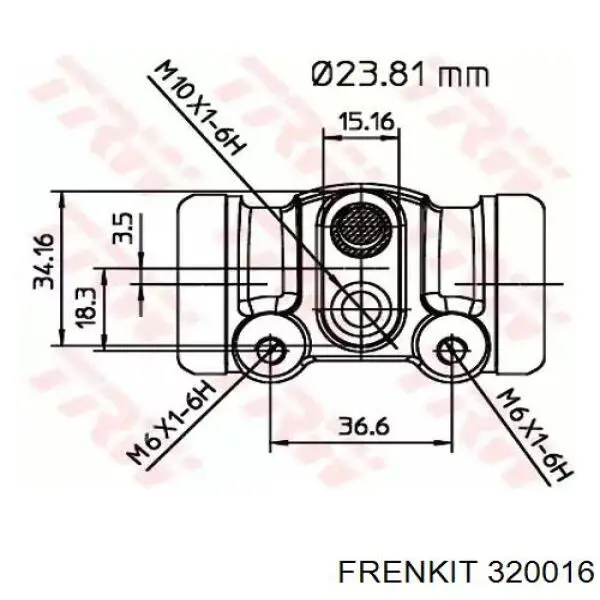Ремкомплект заднего тормозного цилиндра Frenkit 320016