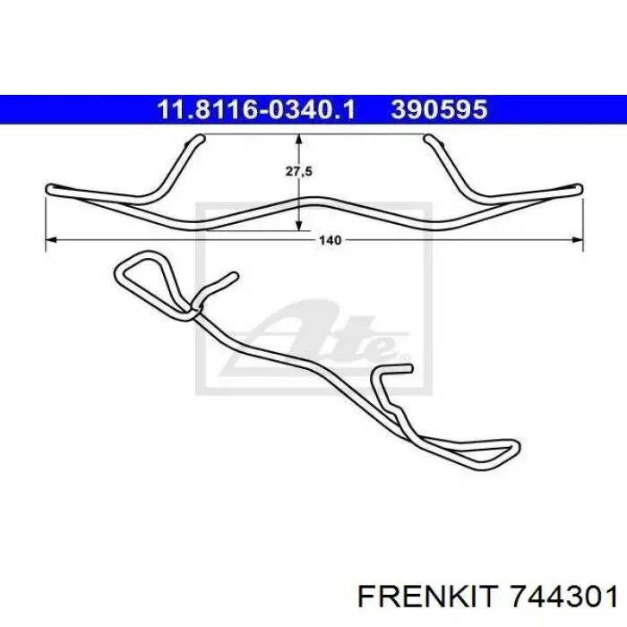 744301 Frenkit Ремкомплект суппорта тормозного, переднего