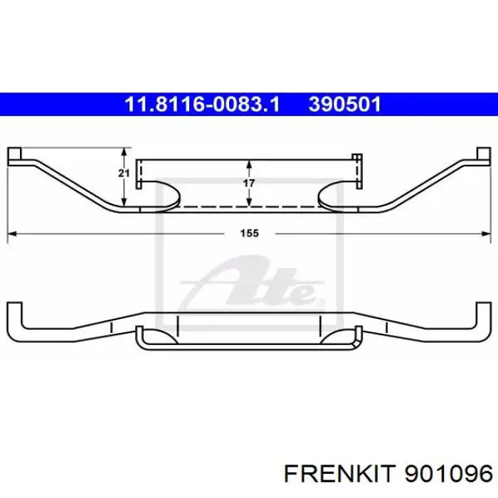 Conjunto De Muelles Almohadilla Discos Delanteros 901096 Frenkit