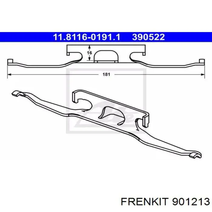 Комплект пружинок крепления дисковых колодок передних 901213 Frenkit