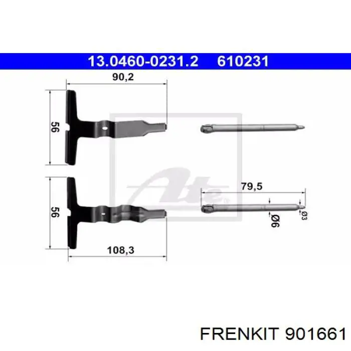 Ремкомплект тормозных колодок 901661 Frenkit