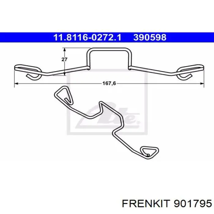 Купить 901795 Frenkit Комплект пружинок крепления дисковых колодок передних