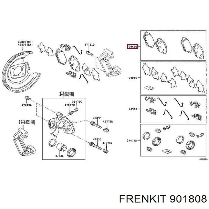 Купить 901808 Frenkit Ремкомплект тормозных колодок