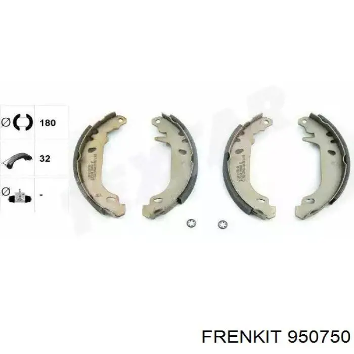 Установочный комплект задних барабанных колодок Frenkit 950750 цена, от 8.59 USD
