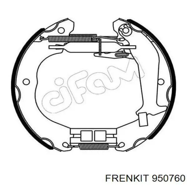 Купить 950760 Frenkit Монтажный комплект задних барабанных колодок