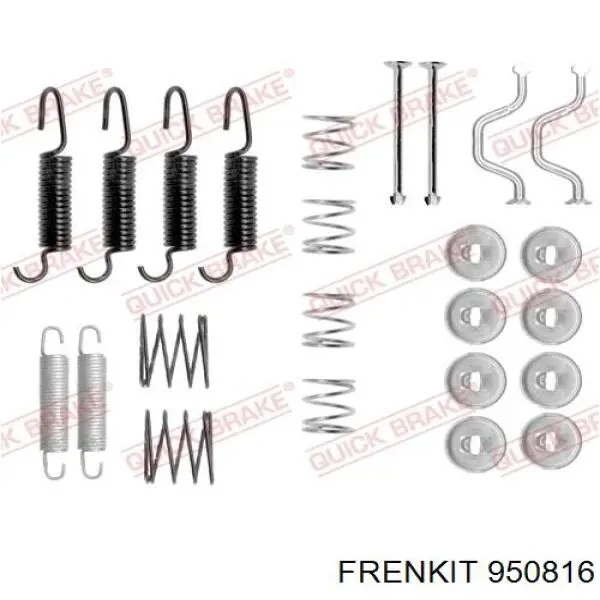 Kit de montaje, zapatas de freno traseras 950816 Frenkit