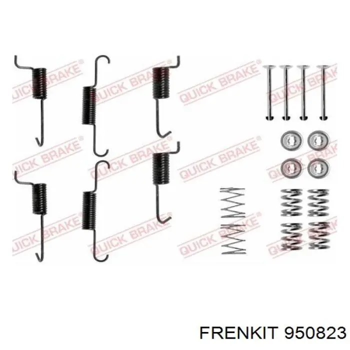 Монтажный комплект задних барабанных колодок 950823 Frenkit