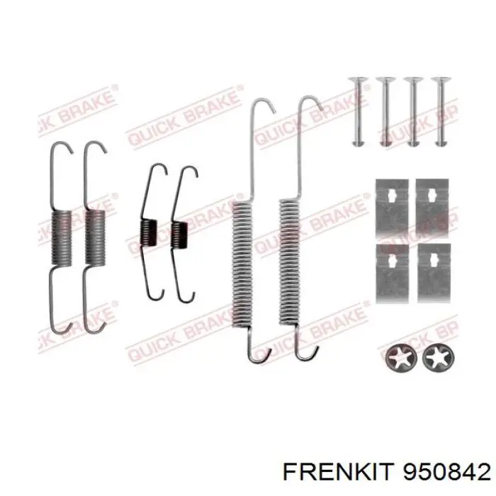 Монтажный комплект задних барабанных колодок 950842 Frenkit