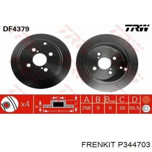 Поршень суппорта тормозного, заднего Frenkit P344703 цена, от 6.89 USD