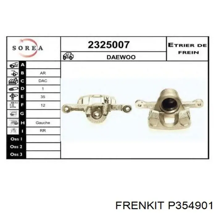 Поршень суппорта тормозного, заднего Frenkit P354901 цена, от 6.35 USD