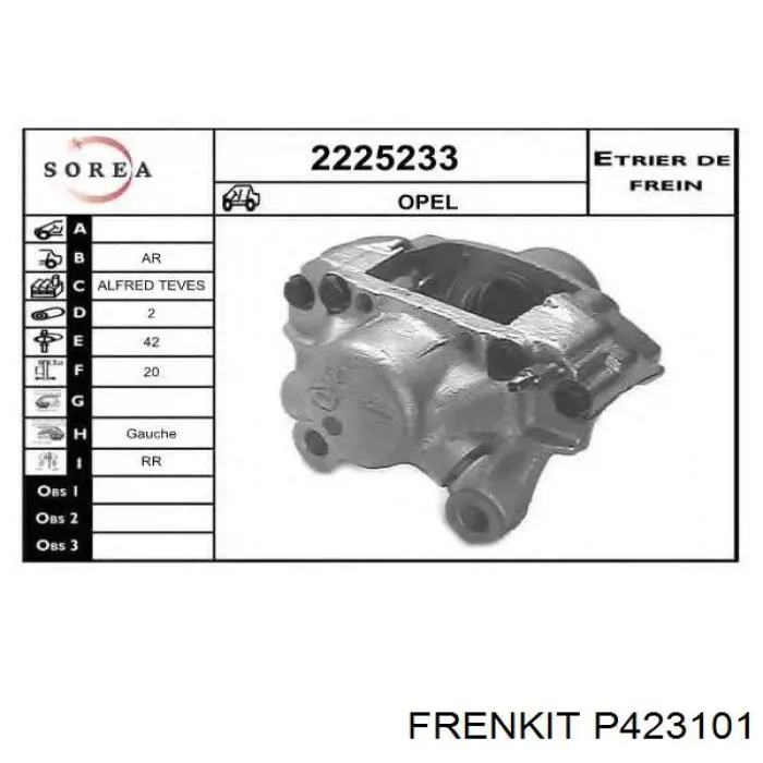 Поршень тормозного суппорта заднего  FRENKIT P423101