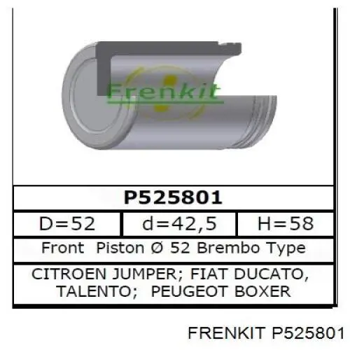 Поршень тормозного суппорта переднего  FRENKIT P525801