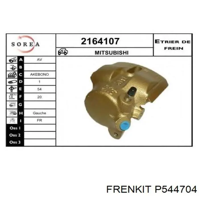 Поршень суппорта тормозного, переднего Frenkit P544704 цена, от 9.92 USD