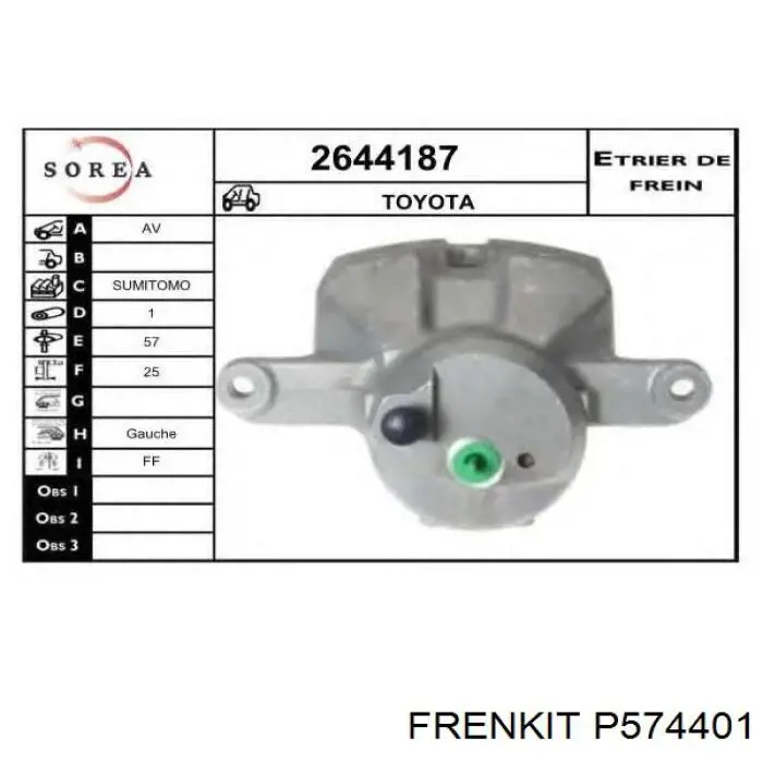 P574401 Frenkit поршень суппорта тормозного переднего