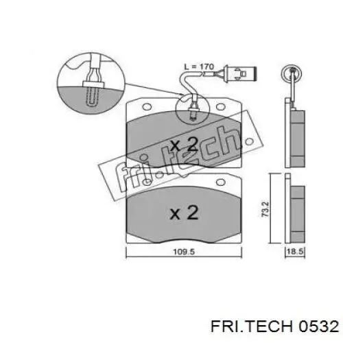 Передние тормозные колодки 0532 Fri.tech