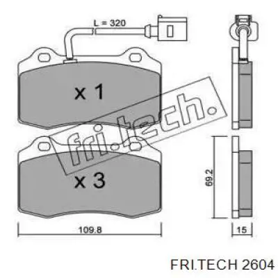 Передние тормозные колодки 2604 Fri.tech