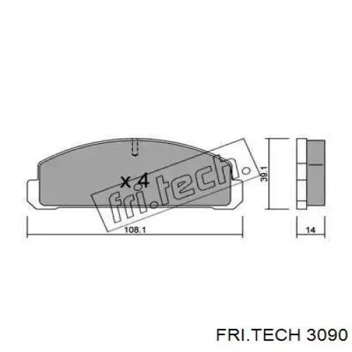 Передние тормозные колодки 3090 Fri.tech