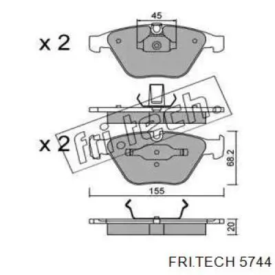 Передние тормозные колодки 5744 Fri.tech