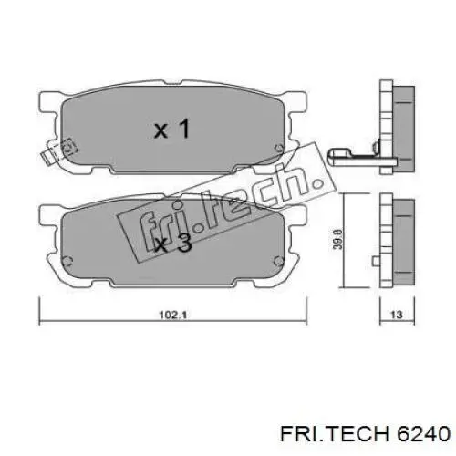 Задние тормозные колодки 6240 Fri.tech