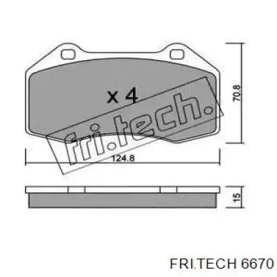 Передние тормозные колодки 6670 Fri.tech