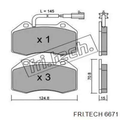 Передние тормозные колодки 6671 Fri.tech