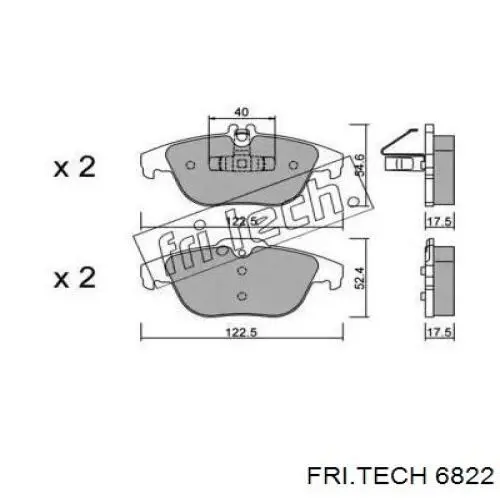 Задние тормозные колодки 6822 Fri.tech