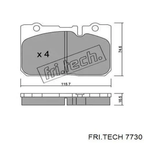 Передние тормозные колодки 7730 Fri.tech