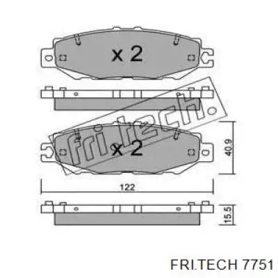 Задние тормозные колодки 7751 Fri.tech