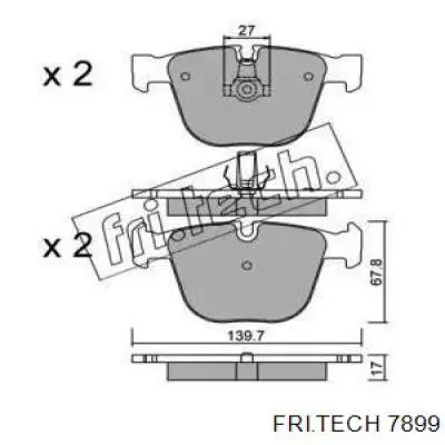 Задние тормозные колодки 7899 Fri.tech