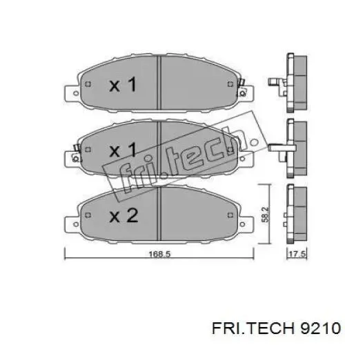 Передние тормозные колодки 9210 Fri.tech