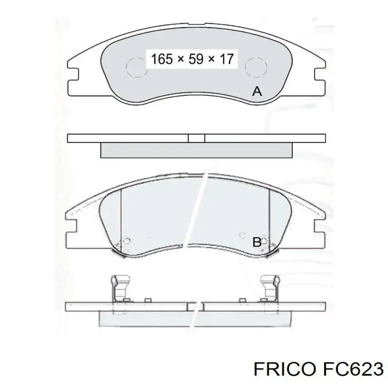 Передние тормозные колодки FC623 Frico