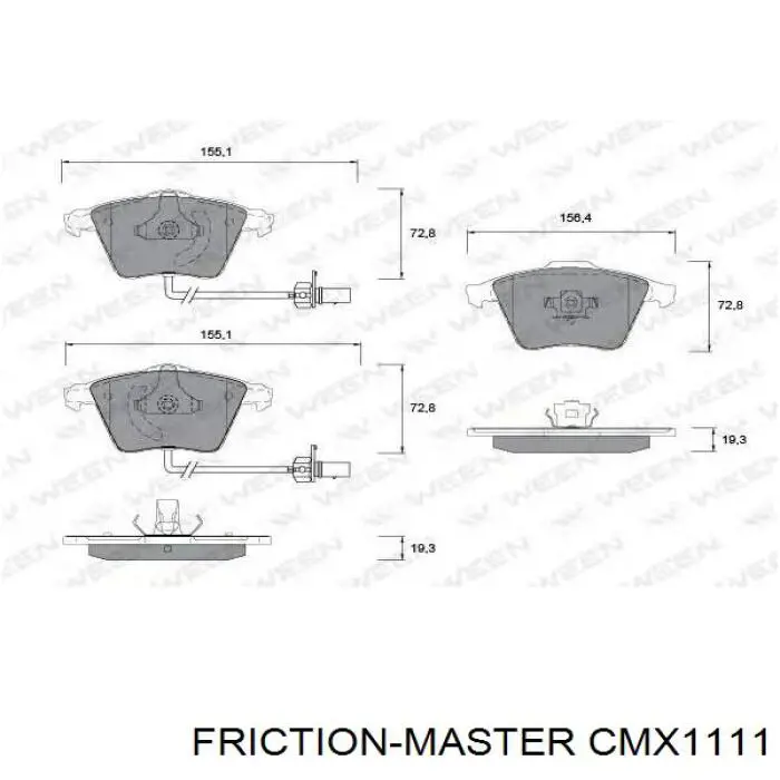 Тормозные колодки Friction Master CMX1111