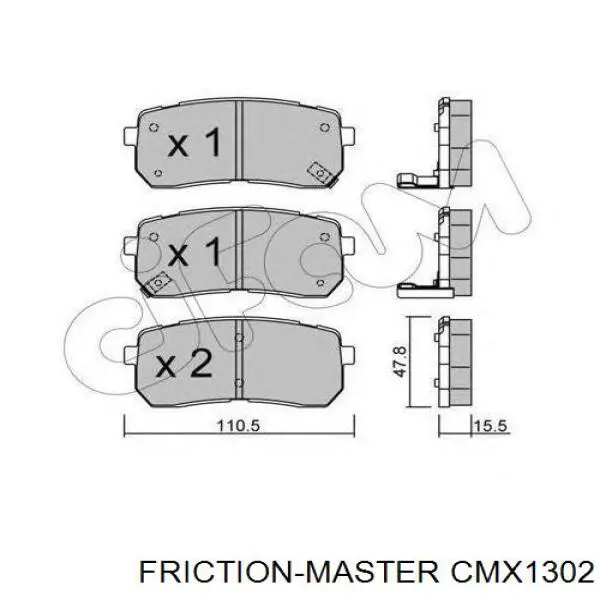 Задние тормозные колодки CMX1302 Friction Master