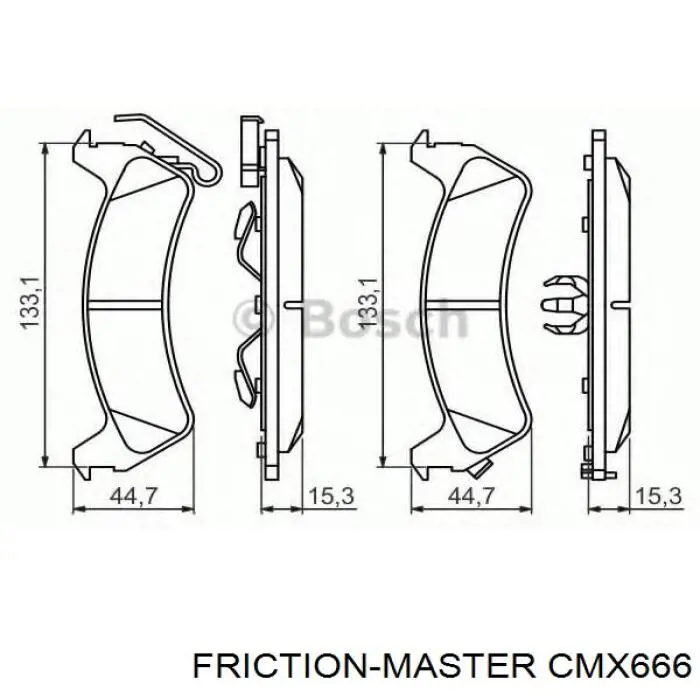 CMX666 Friction Master sapatas do freio traseiras de disco