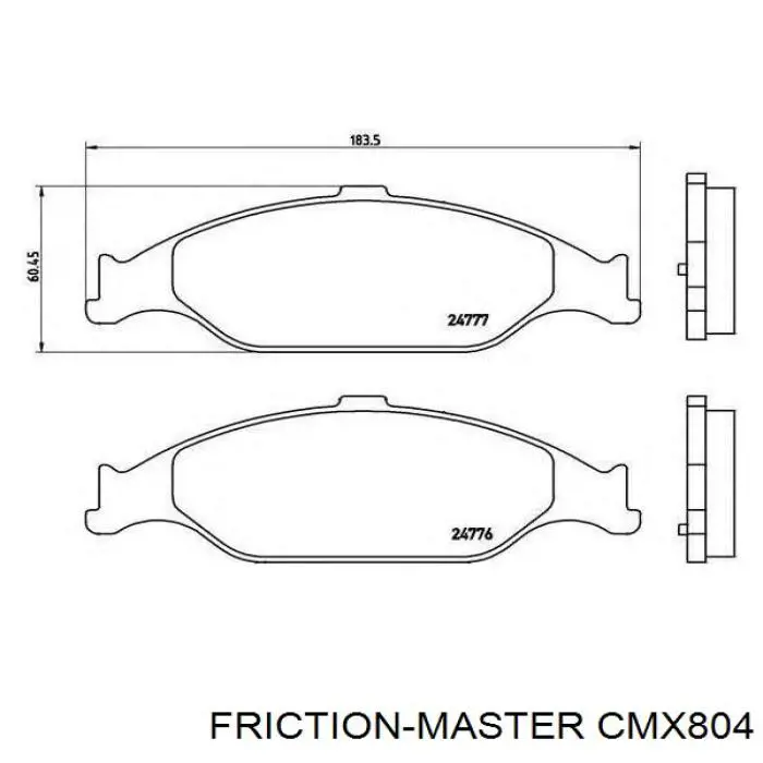 Передние тормозные колодки CMX804 Friction Master