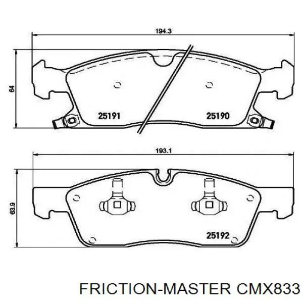 Передние тормозные колодки CMX833 Friction Master