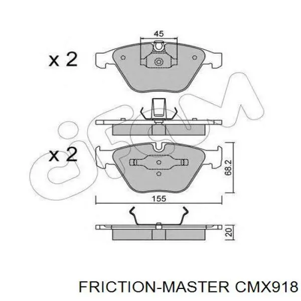CMX918 Friction Master колодки тормозные передние дисковые
