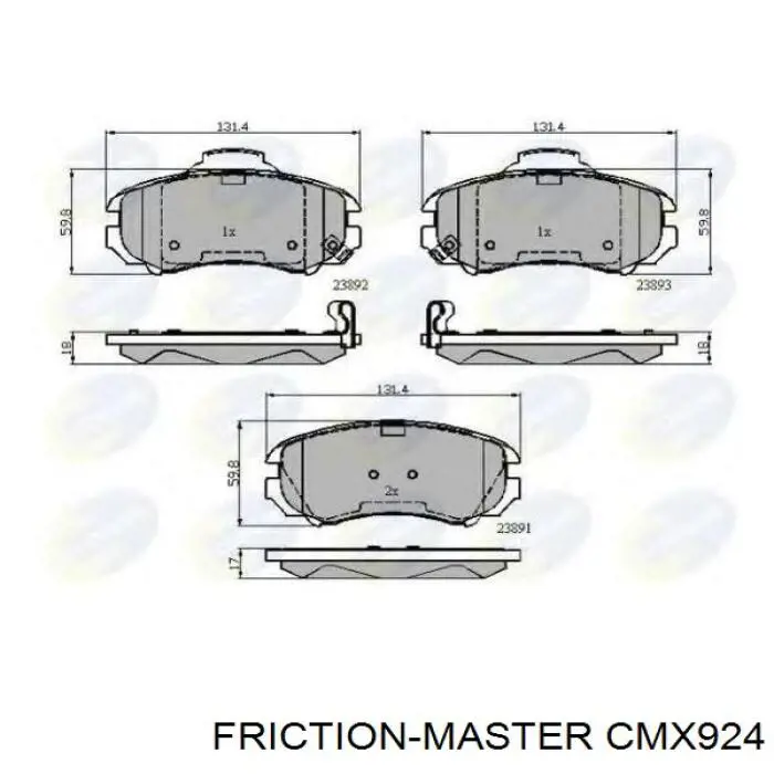 CMX924 Friction Master Колодки передние