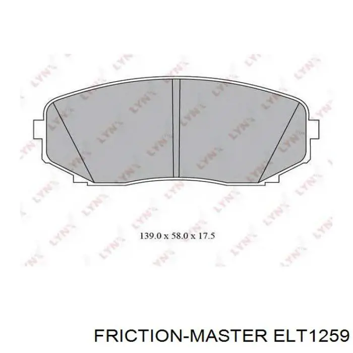 Колодки гальмові задні, дискові ELT1259 Friction Master