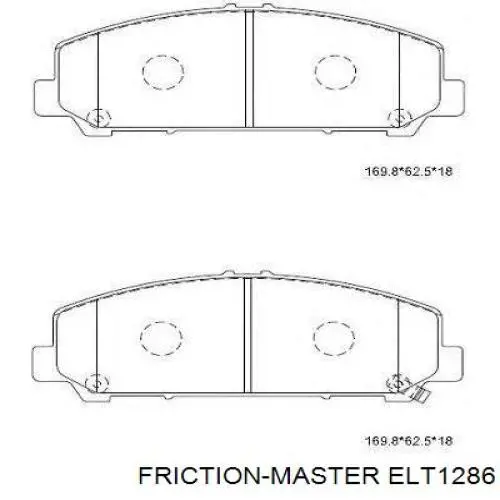 Передние тормозные колодки ELT1286 Friction Master