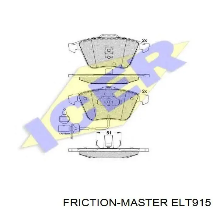 Тормозные колодки Friction Master ELT915
