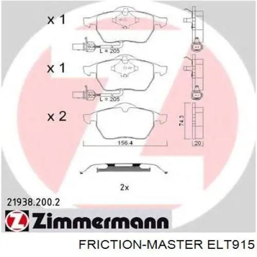 Купить ELT915 Friction Master Колодки тормозные